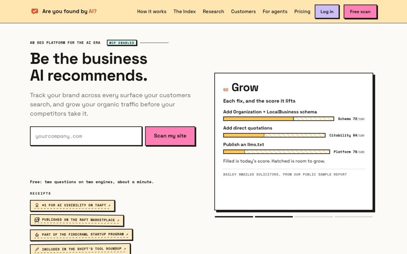 Are you found by AI? homepage