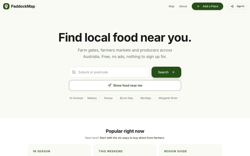 PaddockMap homepage