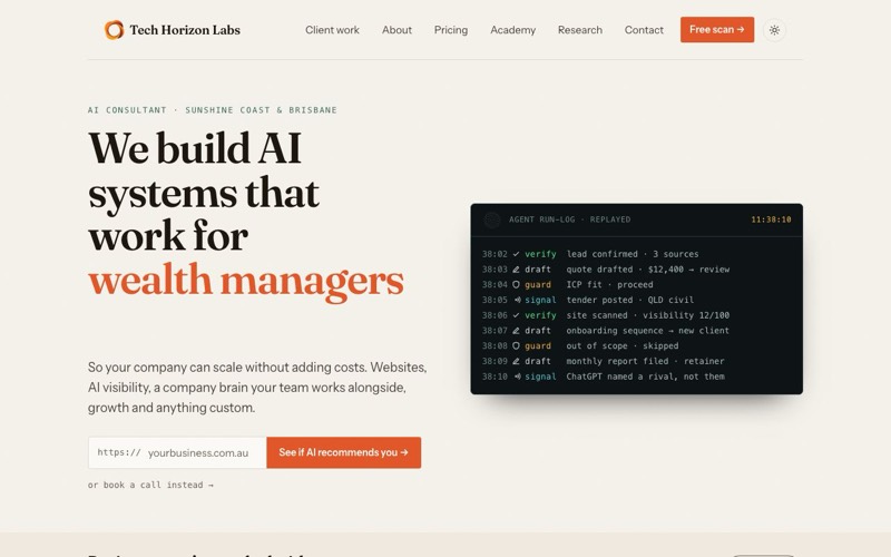 Tech Horizon Labs homepage